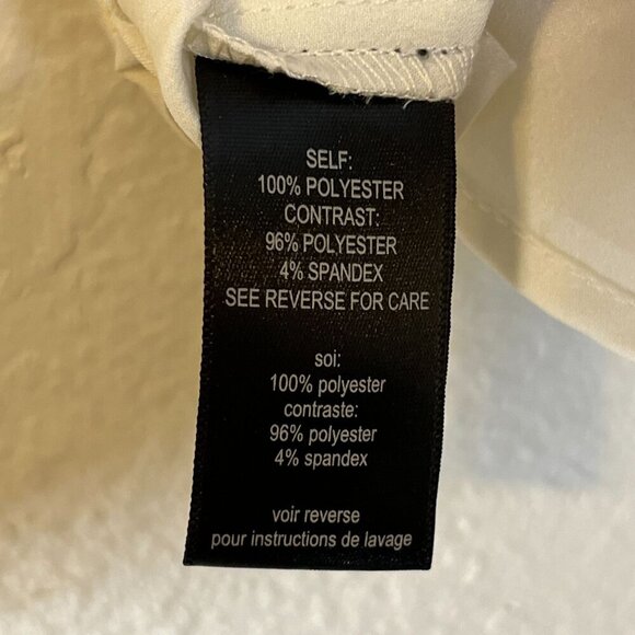 Paterson J Kindaid PJK Satin Tuxedo Blouse Gold Sequin Bib Cream Size‎ XS - Picture 6 of 7